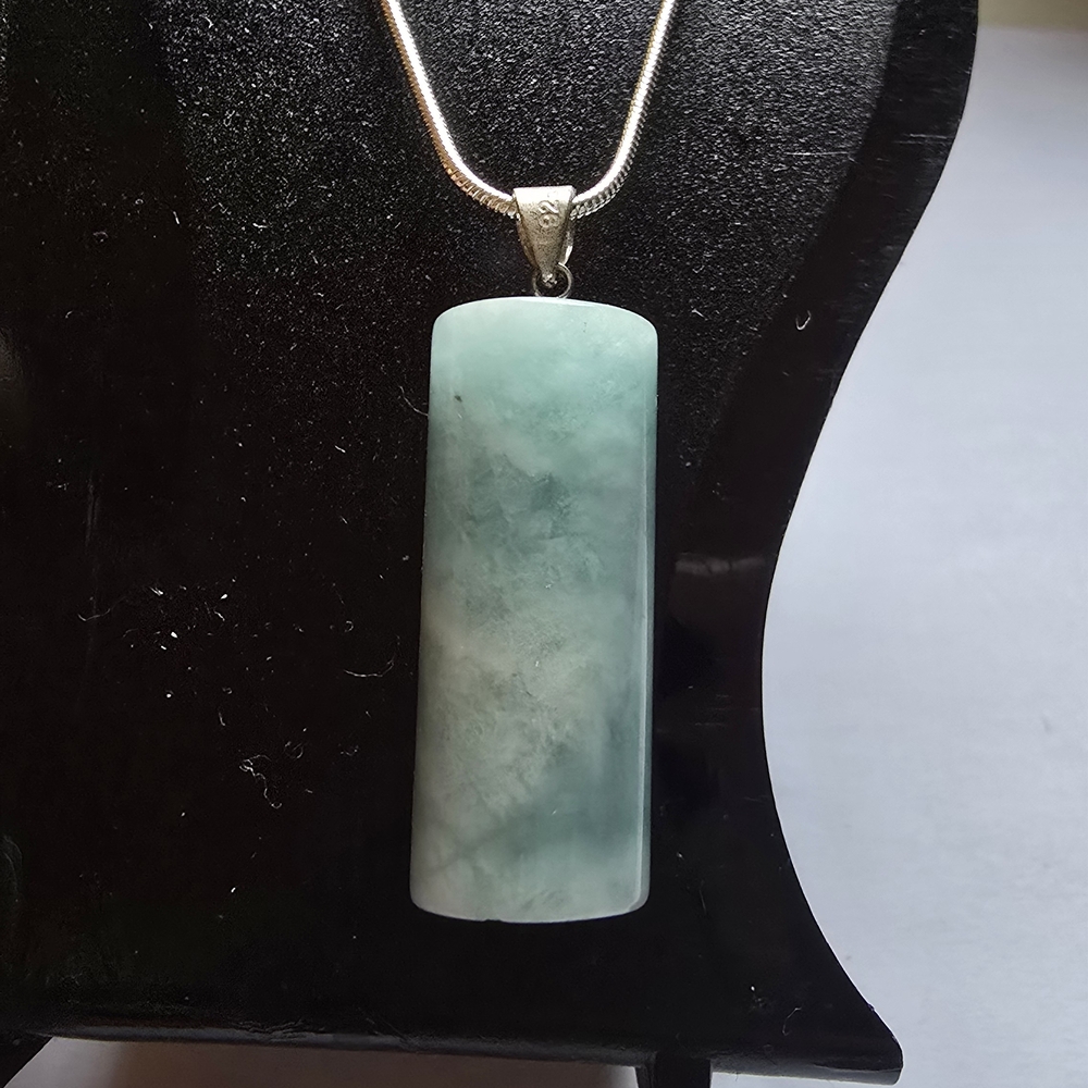 Light Blue Jadeite  Pendant Necklace